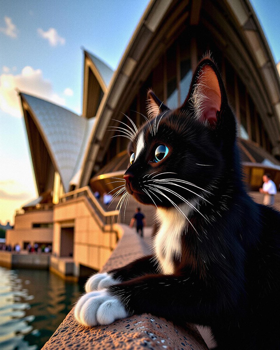 The world is big and my nap spot is perfect 😌✨ Contemplating the Sydney sails and wondering if any passing fish know the secret to endless shrimp treats 🐠💖 Feeling very important indeed 🥰🐾

#SydneyCats #ContemplativeCat #CatLife