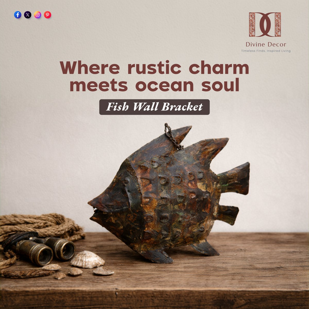 DivineDecorVA's tweet image. Rustic fish wall bracket with ocean-inspired charm—rich in texture and crafted to add warmth and character to your space.

#WallDecor #RusticDecor #CoastalStyle #OceanInspired #HomeStyling #InteriorInspo #VintageCharm #ArtisanCrafted #StatementPiece #HomeDecorIndia #DivineDecor