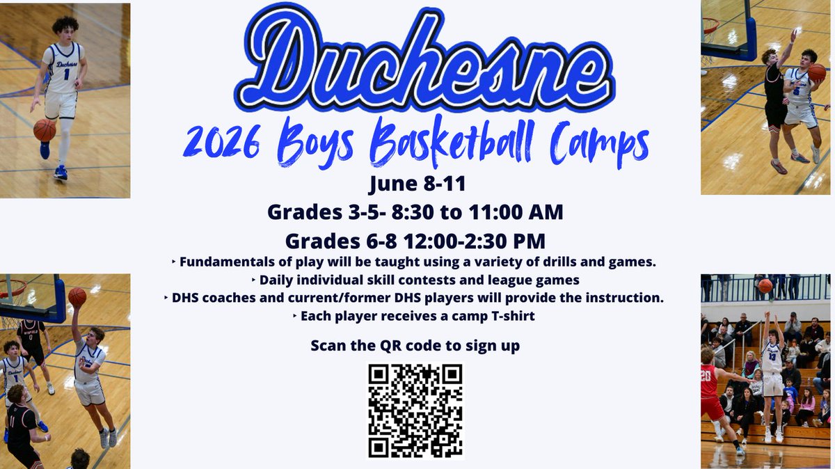 DuchesneBball's tweet photo. It's not too late to sign up for basketball camp this summer!  https://t.co/nEh2xwhRS7 https://t.co/541b6L6H4j