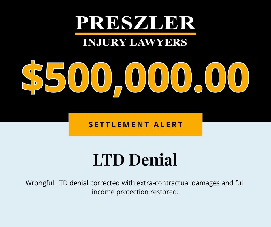 We secured a $500,000 settlement after a wrongful LTD denial, including extra‑contractual damages and full restoration of our client’s income protection. 

#InjuryLaw #LTDClaim #DisabilityLawyer #LegalAdvocacy

Disclaimer: Results vary. Seek legal advice.