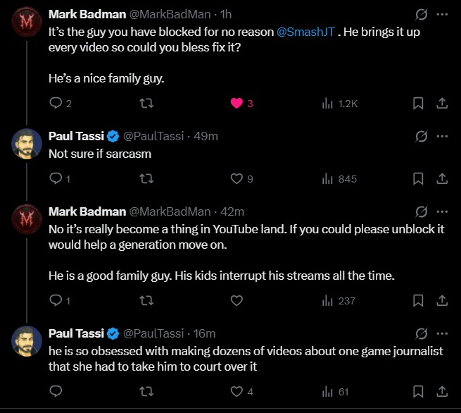 What is it with this disingenuous narrative, <a href="/PaulTassi/">Paul Tassi</a>?

I react to bullshit in gaming and give my thoughts on why I feel like it's gone off the rails.

I've made "dozens" of videos about you, Andy, Greg, Kenneth, Andy(x2), Zack, Lewis, John, Luke, Nathan, Hayes, Jason, Morgan,