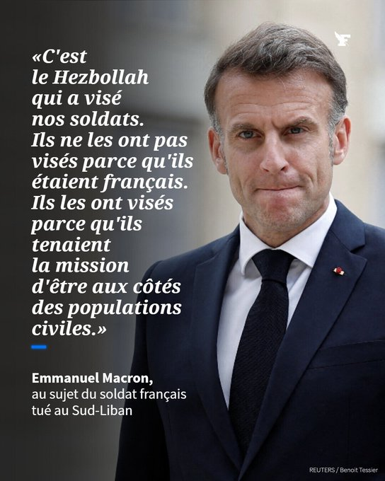 Pour rappel. Un de nos soldats a perdu la vie, tué dans une attaque commandité par le Hezbollah allié de l'Iran.