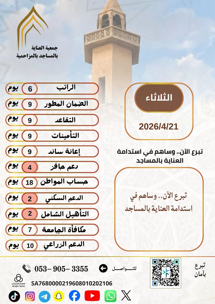 جمعية العناية بالمساجد بالمزاحمية tweet media