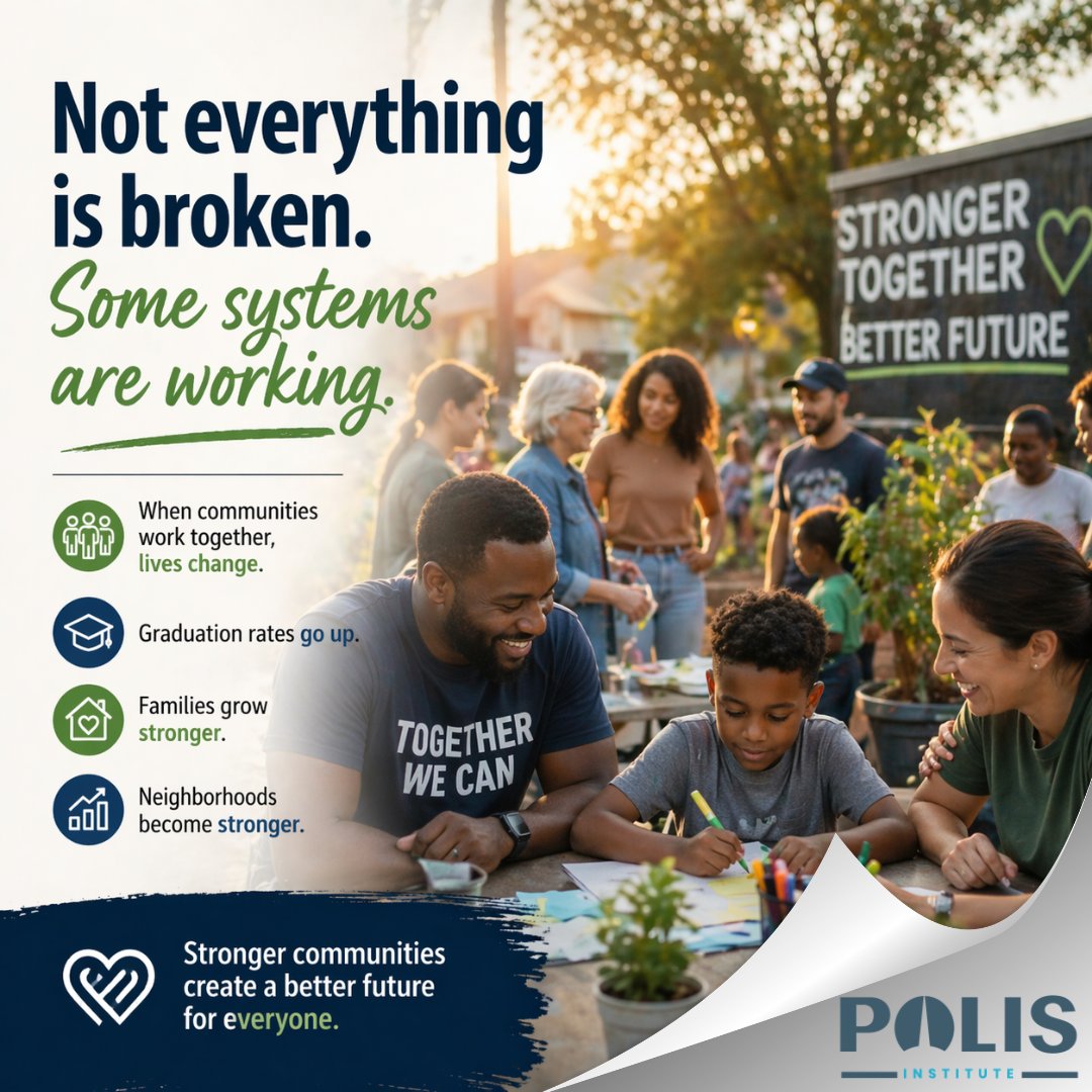 Solutions already exist.

They just need to be strengthened, supported, and scaled.

👉🏾 What have you seen work well in your community?

#ThinkWellLiveWell #CommunityTransformation #WhatWorks #SystemsThinking #PolisInstitute