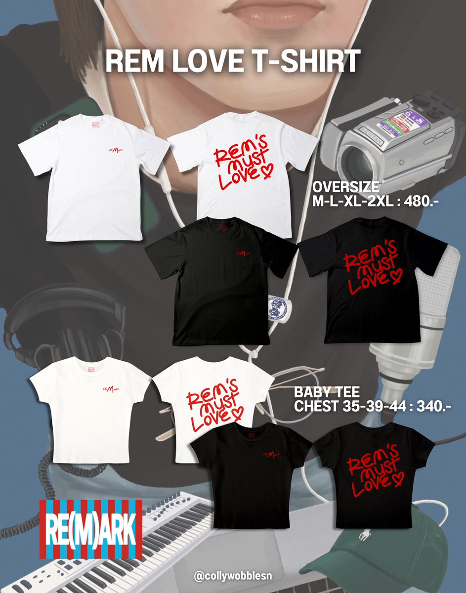 Pre-order REM LOVE TEE

วันนี้ - 5 พฤษภาคม 2026 (23:59) เวลาไทย

🔗 forms.gle/DQYz1YRxheEnAF…

รายละเอียดเพิ่มเติมในฟอร์ม หากมีข้อสงสัยหรืออยากสอบถามเพิ่มเติม สามารถ dm หาเราได้เลยนะคะ