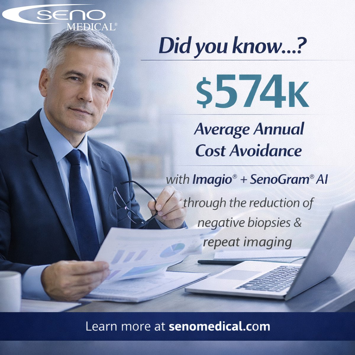 senomedical's tweet photo. What could your organization do with an additional $574K annually? 

#Imagio #BreastImaging #HealthcareInnovation #AIinHealthcare #DiagnosticImaging #breastcancer #optoacoustics #photoacoustics #RadiologyInnovation https://t.co/pSYCEAfJzw