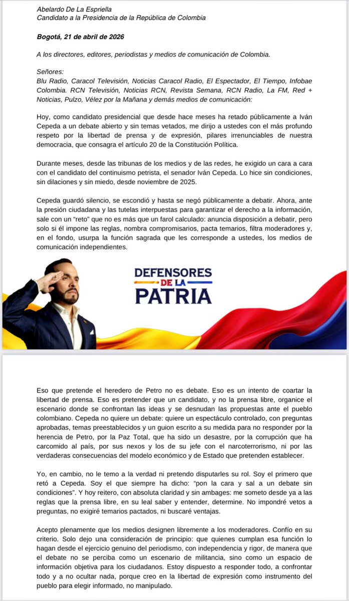 ÚltimaHoraCaracol tweet media