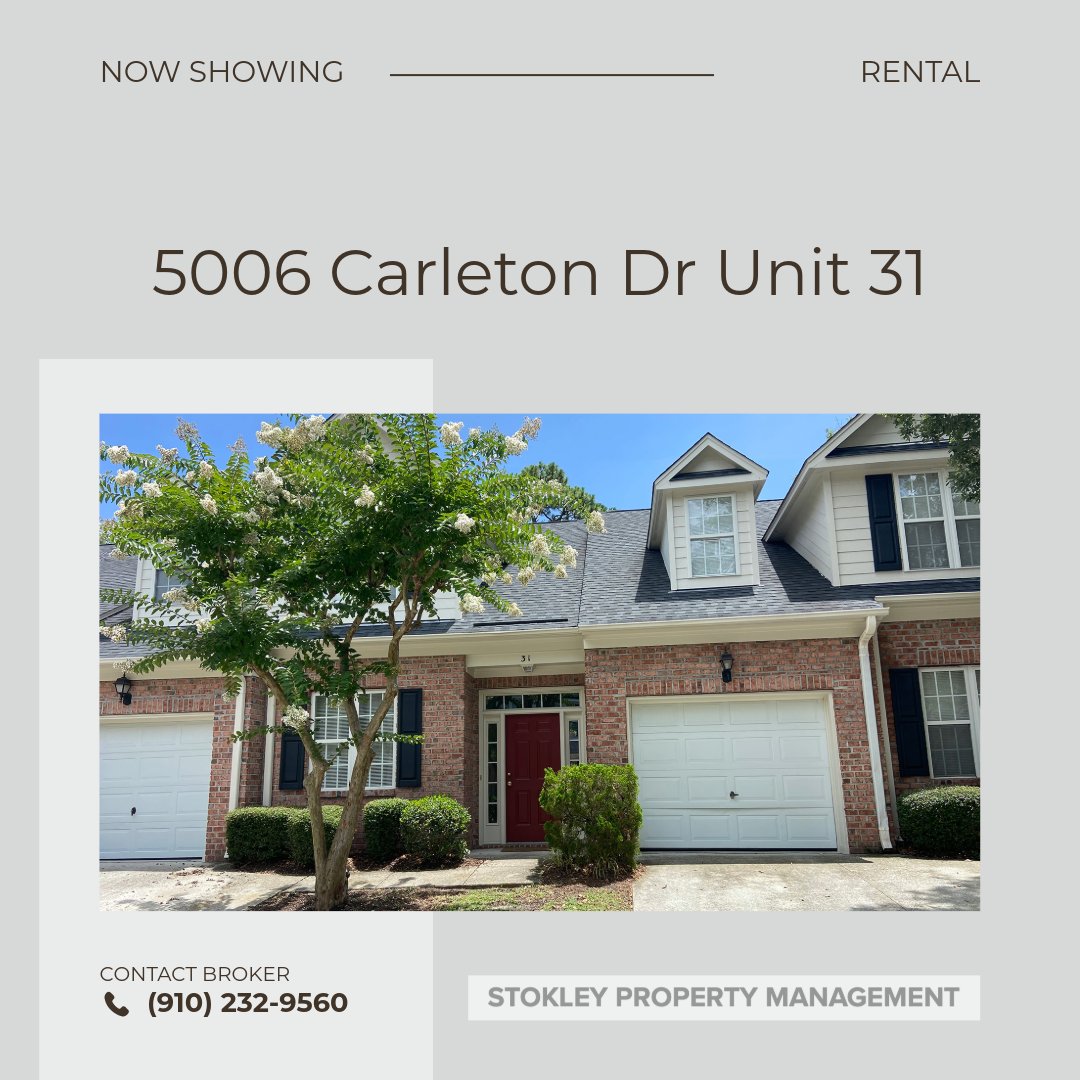 JayStokley's tweet photo. 5006 Carleton Dr Unit 31 - Rental - Now Showing! Stokley Property Management https://t.co/L0itMetZFb