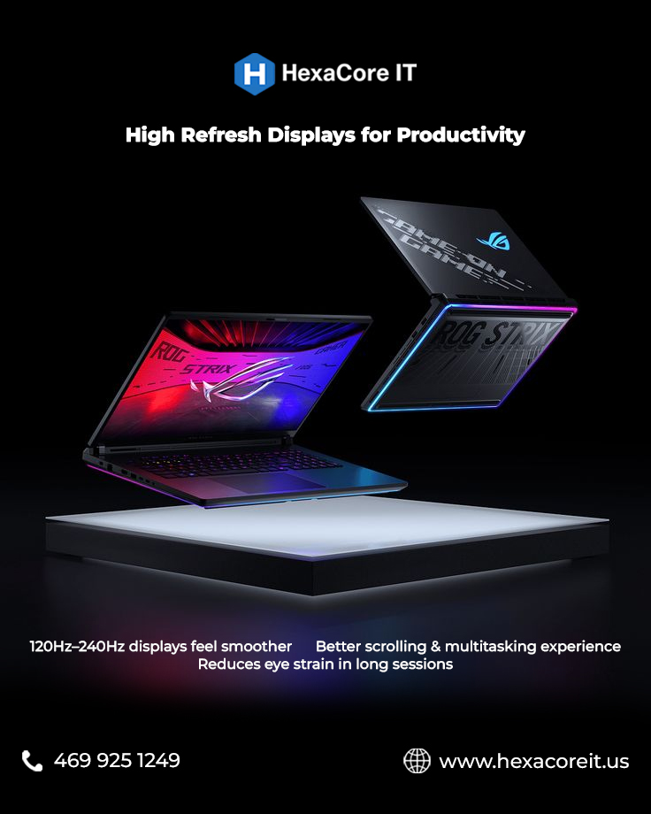 hexacoreit's tweet image. Gaming laptop vs Work laptop?

Here’s the truth:
• GPUs matter for creative &amp;amp; AI work
• High refresh = smoother experience
• CPU &amp;amp; RAM are often similar
Choose based on workflow, not labels. 
#Tech #Laptops #GamingLaptop #Productivity