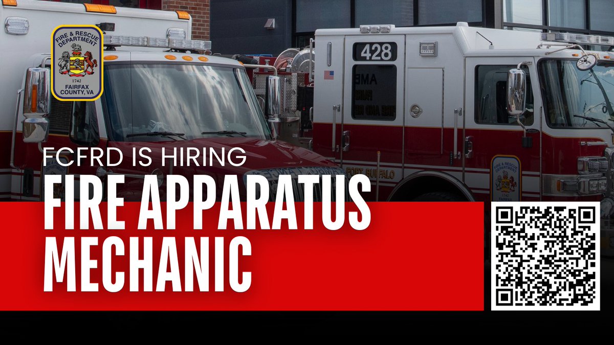 🚨NOW HIRING: Fire Apparatus Mechanic🚨 Perform inspection, diagnosis, repair, &amp; preventative maintenance of specialized apparatus as part of a team where your mechanical expertise makes a daily impact in public safety. Apply by 7/10/26: ow.ly/HYmr50YNwth