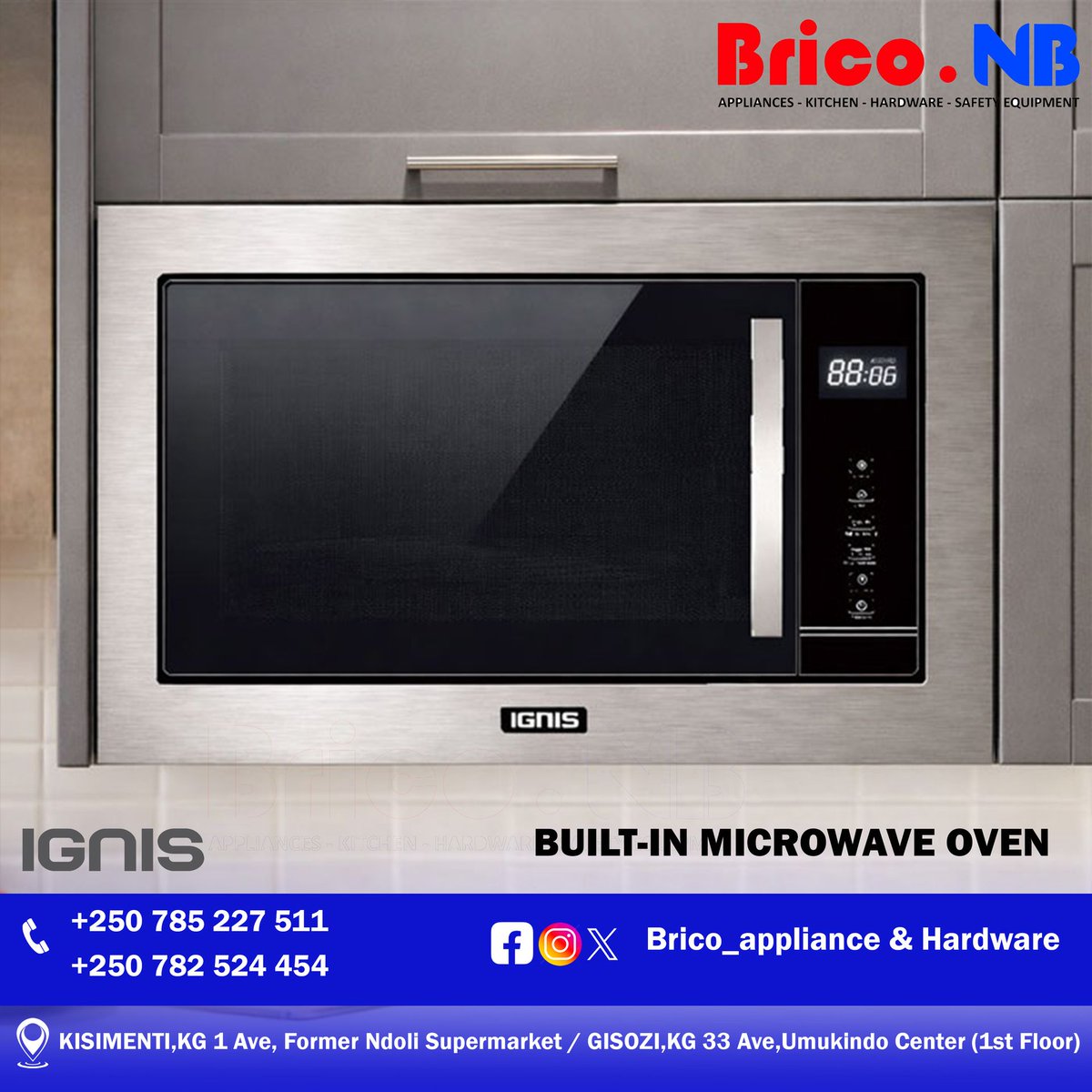 brico_appliance's tweet image. #rwot #microwave #ignis #ignismicrowave #homeappliances #highquality #electronics  #briconbltd #kisimenti  #kigaliguesthouse #kigaliapartment  #home #restaurant #kigalirestaurant #smartness #simplicity #guteka #grill #microwaveoven #bakery #builtinmicrowave