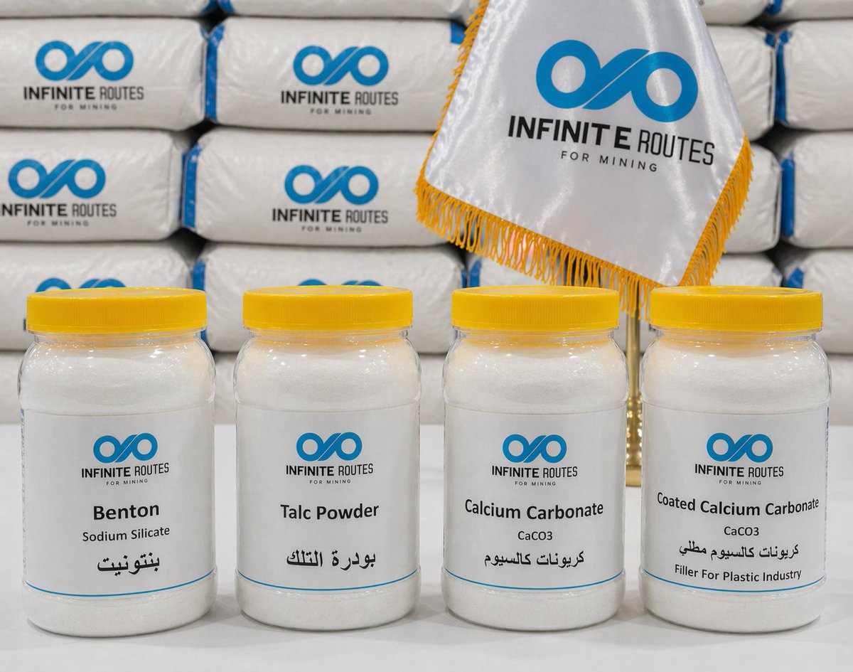 RoutesFor's tweet image. INFINITE ROUTES For Mining-Egypt
Reliable supply of Calcium Carbonate, Coated CaCO₃, for multiple industries.
#InfiniteRoutes
#CalciumCarbonate
#CarbonateIndustry
#IndustrialMinerals
#FillerMasterbatch
#PlasticIndustry
#PaintsIndustry
#PVCIndustry
#ConstructionMaterials