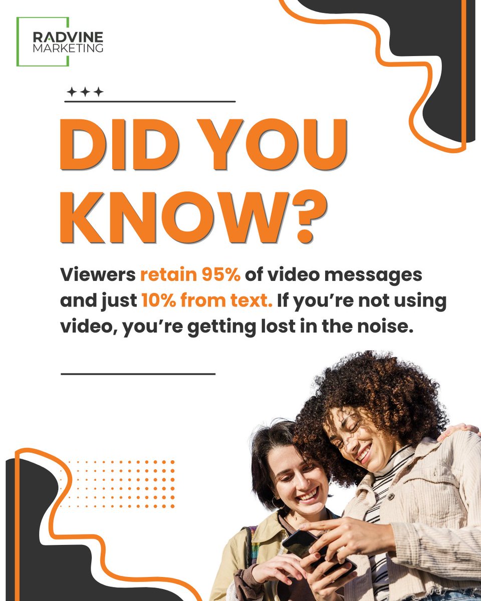 #DidYouKnow: Viewers retain 95% of a message when they watch it in a video, compared to 10% when reading text. If you aren't using video yet, you're essentially whispering in a room full of people who are shouting.