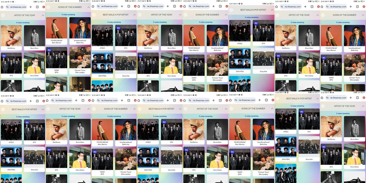 APROVECHEN EL TURBO DAY DE LOS #AMAs Y VOTEN POR BTS EN LAS 3 CATEGORÍAS EN LAS QUE SE ENCUENTRAN NOMINADOS! 

WEB: 60 VTS (ama.votenow.tv)
IG: 30 comments que valen doble

YA VOTARON? 👀🔥

AMAS TURBO DAY FOR BTS
VOTE FOR BTS ON AMAS
VOTE SWIM ON AMAS 
#VoteForBTSonAMAs