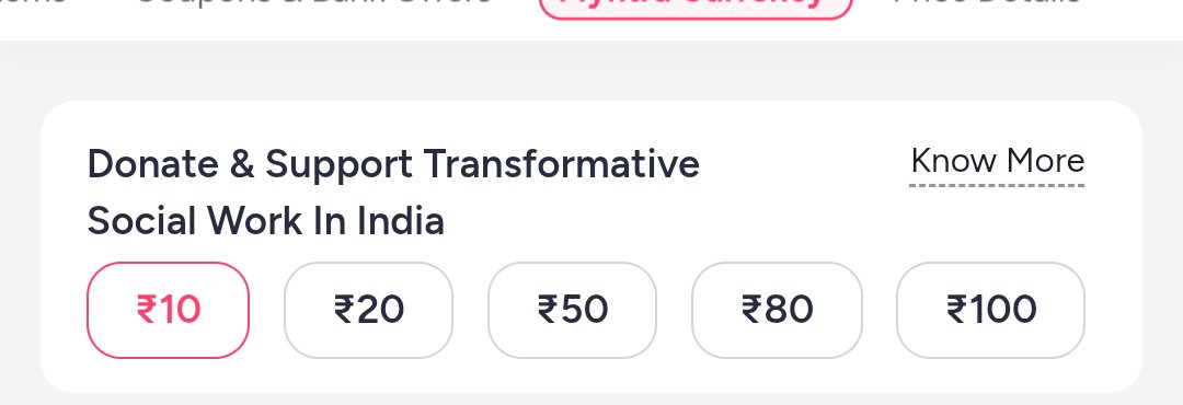 amarsahoo87's tweet image. @MyntraSupport  #Donation should  be #optional while purchasing from @myntra . 
#customer should be able to opt out . 

#myntra
#MyntraScam 
#help 
#onlineshopping