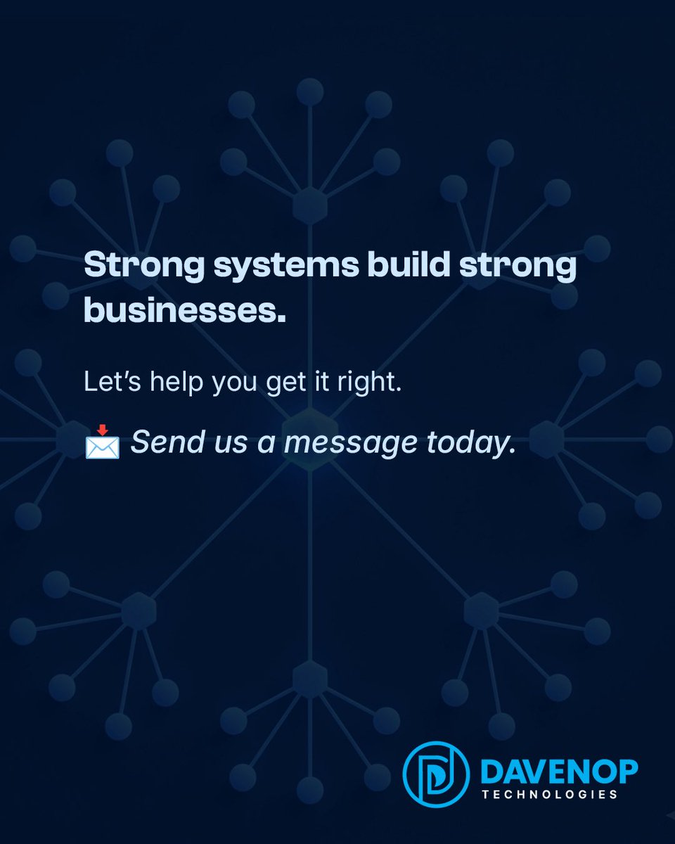 DavenopTech's tweet image. The problem?
Many businesses don’t notice the gaps
until things start breaking down.

Build a system that supports your growth.

📩 Let’s help you get it right.

#ITInfrastructure #BusinessGrowth #NetworkSolutions #TechTips #DavenopTechnologies