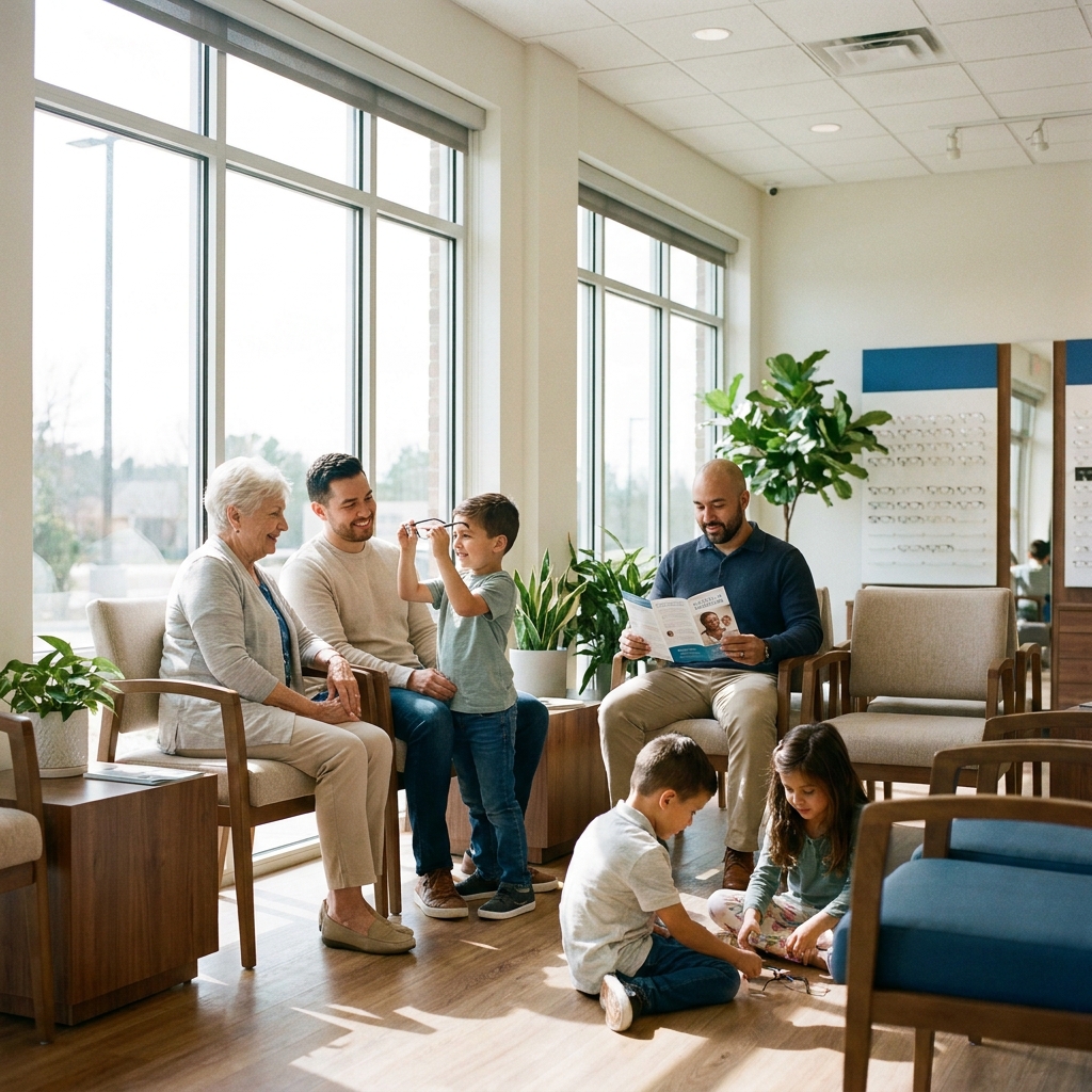 ChanOptometry's tweet image. Eye exams aren’t just a checkbox—they’re your ticket to lifelong clarity. Prioritize your family’s vision with comprehensive care and the latest in eye health. Book your next exam today: chanoptometry.com #EyeExam #Markham 👓