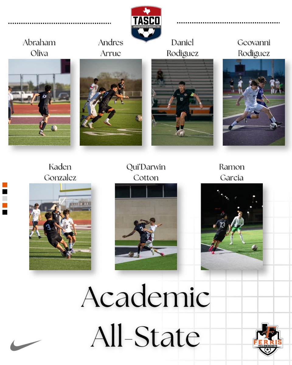 FerrisHsSoccer's tweet photo. Congratulations to our seniors for their academic all state achievement 🎓 the true definition of student-athlete

@JacketNationFHS @FerrisISD @ferrisallsports @castillo_ac https://t.co/XzQk7fJmej