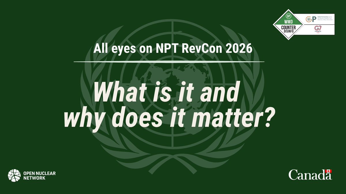 GPctrDisinfo's tweet photo. All eyes are on the upcoming 2026 Review Conference (RevCon) for the Treaty on the Non-Proliferation of Nuclear Weapons (NPT). Nuclear risks are rising, and the last NPT conferences could not agree on an outcome.
So what is the RevCon and why does it matter? 🧵 https://t.co/wjCScAlbf3