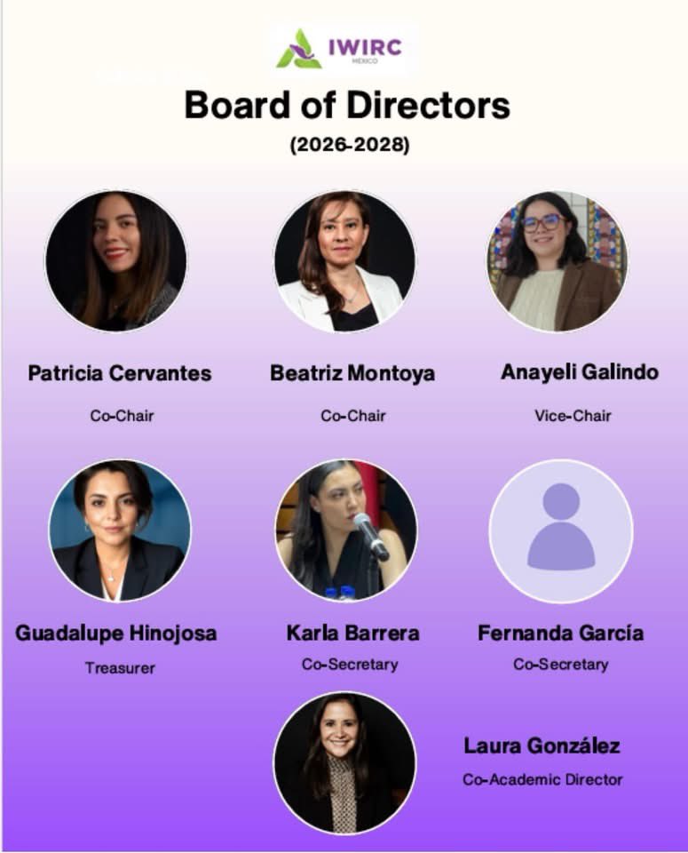 IWIRC_MEXICO's tweet photo. Nos complace anunciar a las nuevas integrantes del Board de IWIRC Capítulo México para el periodo 2026–2028‼️ https://t.co/gRYM9VdyoN