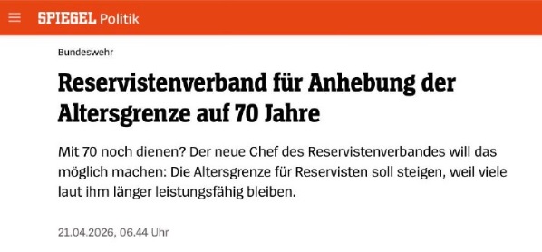 ZaZdzislaw's tweet image. Ruszają przygotowania do nowej wyprawy na Moskwę. 
‼️🇩🇪🏴‍☠️Niemcy chcą powoływać rezerwistów do 70. roku życia-donosi #Spiegel
Inicjatywę wysunął nowy szef stowarzyszenia rezerwistów, Bastian Ernst.  Obecnie rezerwiści są rekrutowani wyłącznie dobrowolnie i za zgodą pracodawcy!