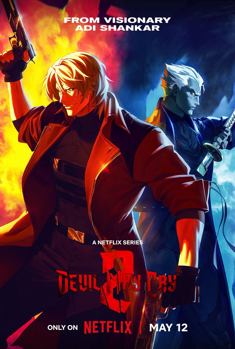 animetv_jp's tweet photo. 【Official Poster】
DEVIL MAY CRY Season 2 
Scheduled for May 12 on Netflix!

✨More: https://t.co/3zXxiJIBpA https://t.co/TjnXXh217x