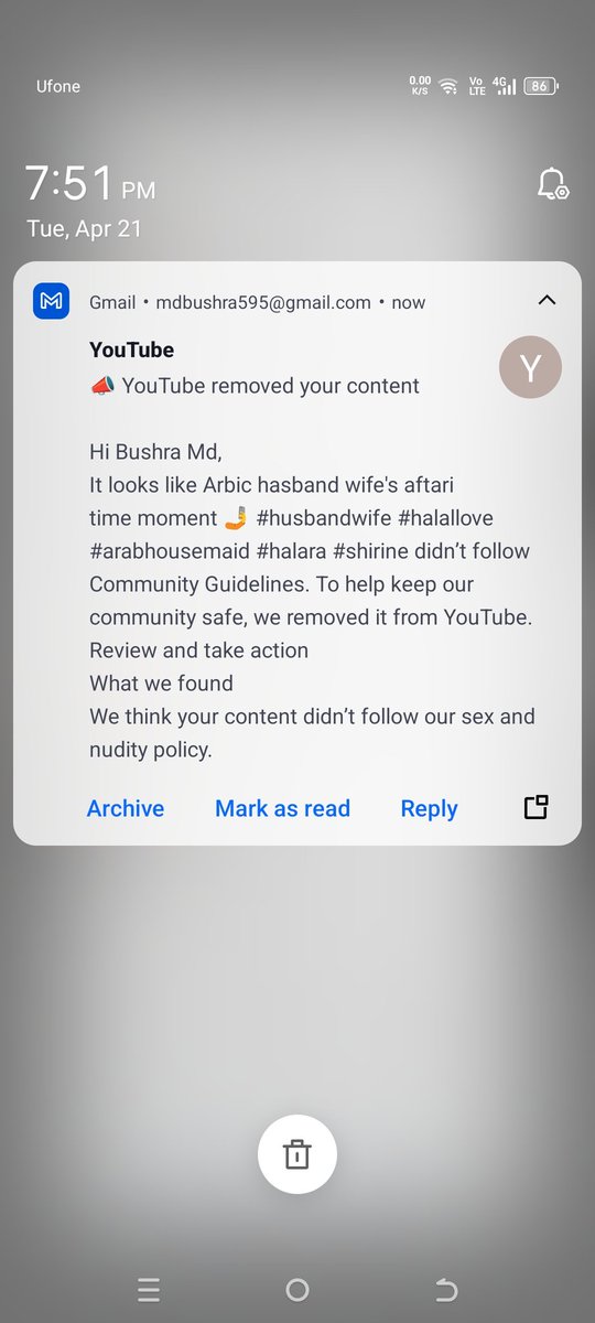 HAMZASmi's tweet photo. @TeamYouTube This is clear proof your AI is broken! I’m getting "Nudity" strikes on"Kitchen vlogs" and"Park walking" videos. These are modest Islamic family vlogs. My channel is already deleted, yet these false strikes keep coming. Fix this technical error! Case: 8-7495000040372 https://t.co/40tQFH7vbQ