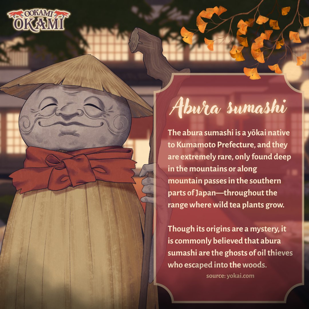 mushroomallow's tweet image. Yokai Guest in Ookami Okami #1: Abura sumashi!

Living deep in the mountains, this mysterious yokai has a strong love for oil!
They have the most serene presence among the ryokan guests~ 😇
#visualnovel #yokai