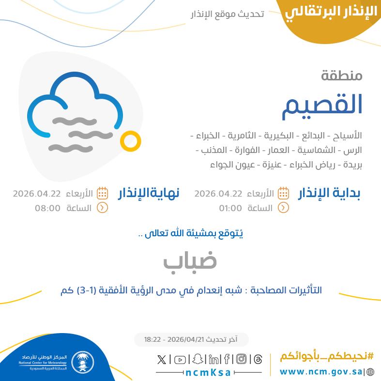 النظام الآلي للإنذار المبكر بالمركز الوطني للأرصاد tweet media