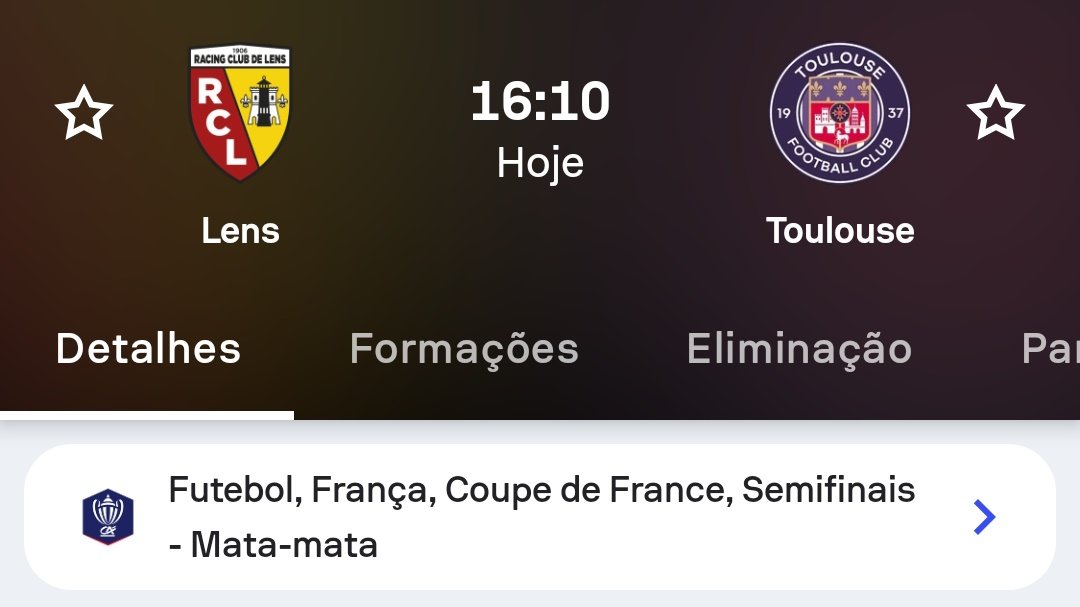 L1InsiderBRL's tweet image. 🚨 DIA DE COUPE DE FRANCE!

Hoje teremos Lens x Toulouse pela semifinal da CDF para descobrirmos o primeiro finalista da competição mais democrática do planeta!

#RCLTFC #CoupeDeFrance