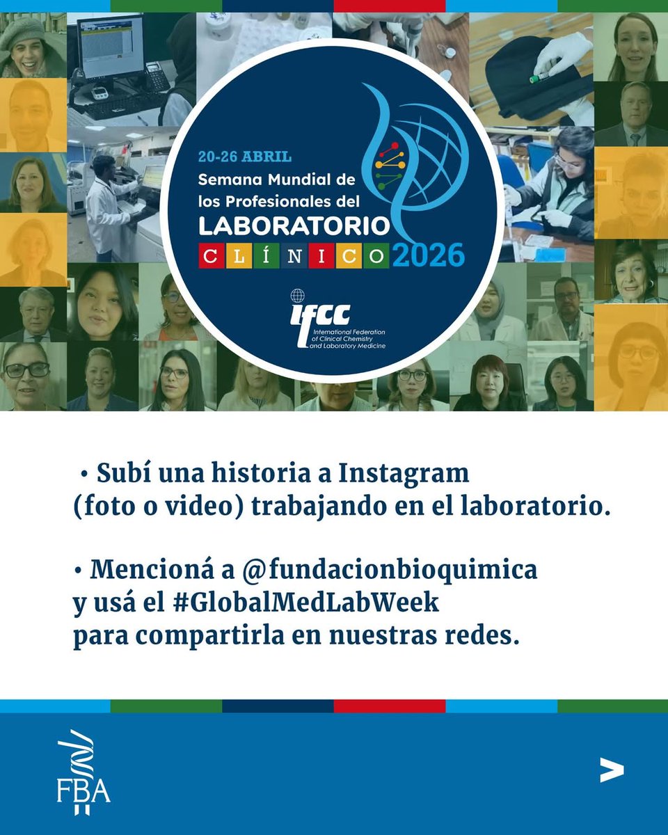 CentroBio9's tweet photo. 🔬 Centro de Bioquímicos Distrito IX se suma a la Semana Mundial de los Profesionales del Laboratorio Clínico.

Bajo el lema “Un día en el laboratorio”, destacamos el rol clave del diagnóstico en la salud.

📅 Hasta el 26/4, compartí tu trabajo con #globalmedlabweek y etiquetanos https://t.co/E5Kkgcpn3T