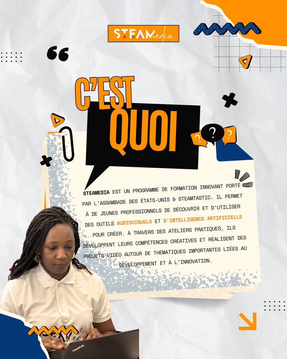 othmanej88's tweet photo. De la création vidéo au Web Design boosté par l'IA : bravo à la cohorte 2 de STEAMedia pour leurs superbes projets ! 🚀🎥💻 Un programme STEAMtastic rendu possible grâce au soutien de l'Ambassade des USA. 🇺🇸👏 https://t.co/qpEP1y3Cw7