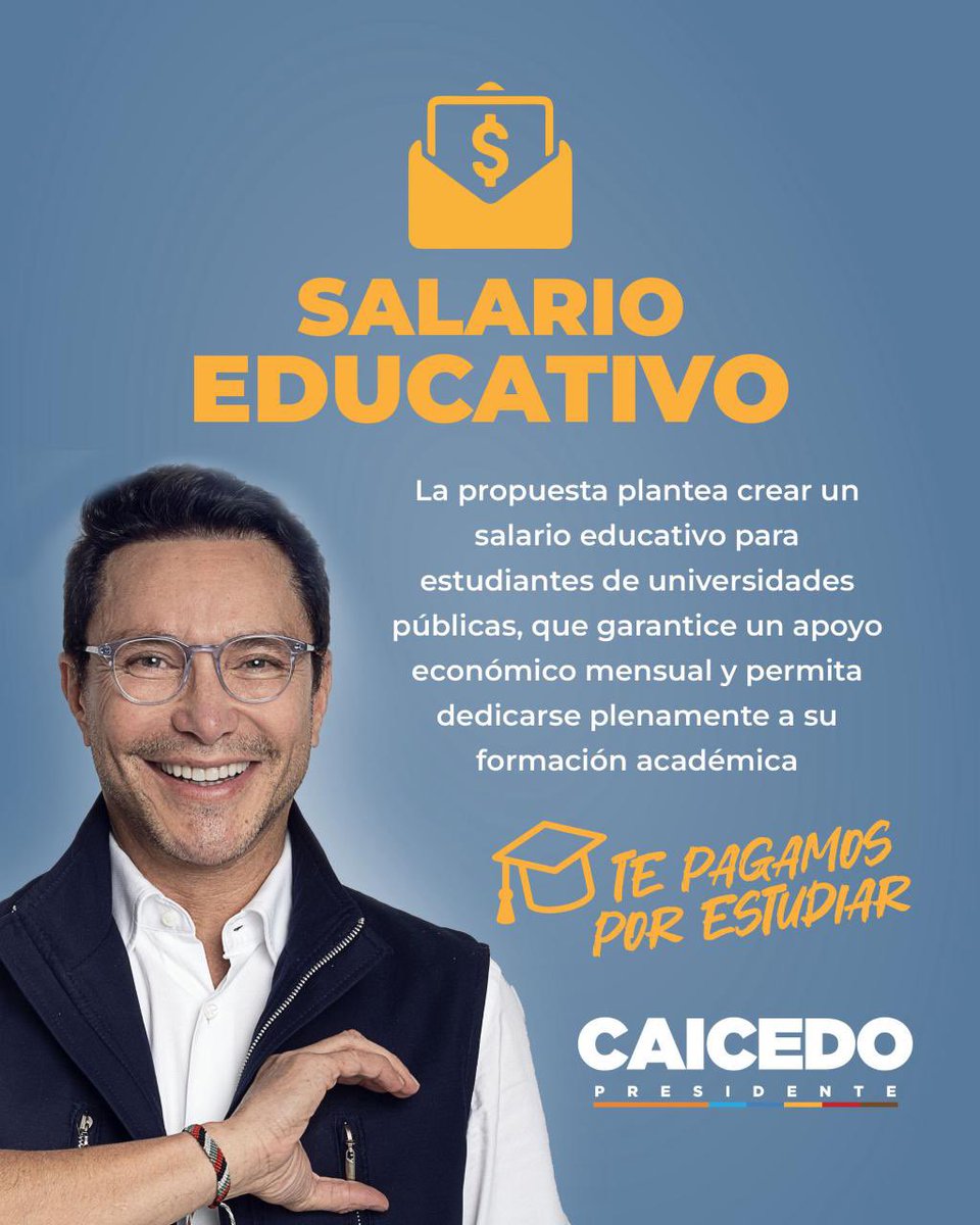 #TePagamosPorEstudiar apuesta de liderazgo donde la equidad deja de ser un ideal y se convierte en acción concreta. Porque cuando se invierte en la educación se escribe una nueva historia de dignidad y futuro para Colombia.
#CaicedoPresidente