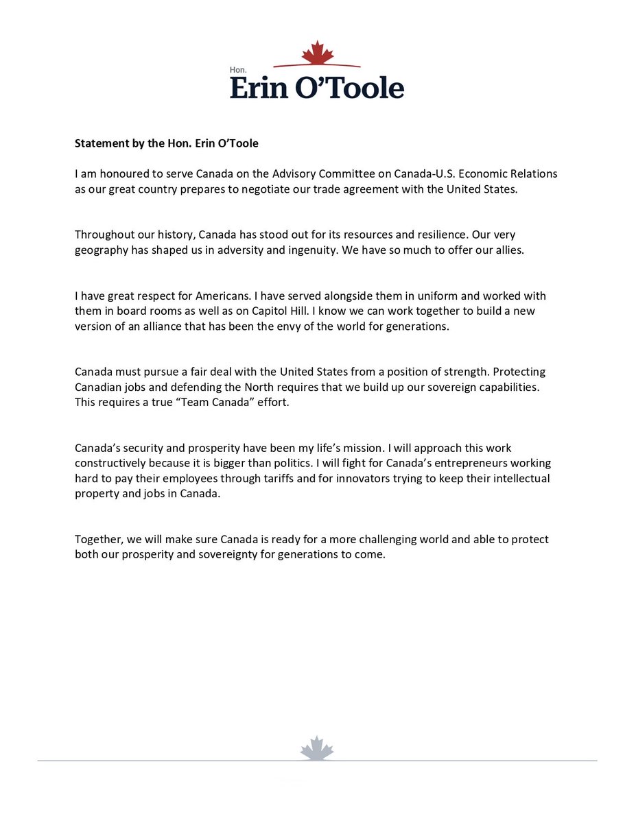 erinotoole's tweet image. “Canada first, Canada last, Canada always.” 🇨🇦