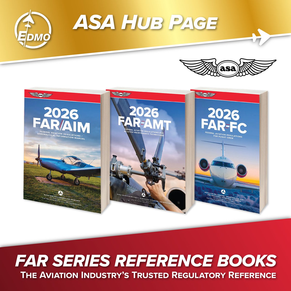 EDMO_Dist's tweet photo. Providing pilots, mechanics, and flight crew with accurate, up-to-date FAA information, ASA’s FAR Series has been the industry standard for regulatory reference content since 1940. Find these books, pilot supplies, and more with the #ASA Hub Page at #EDMO! https://t.co/SYy7jeGT8v https://t.co/NnhYejuter