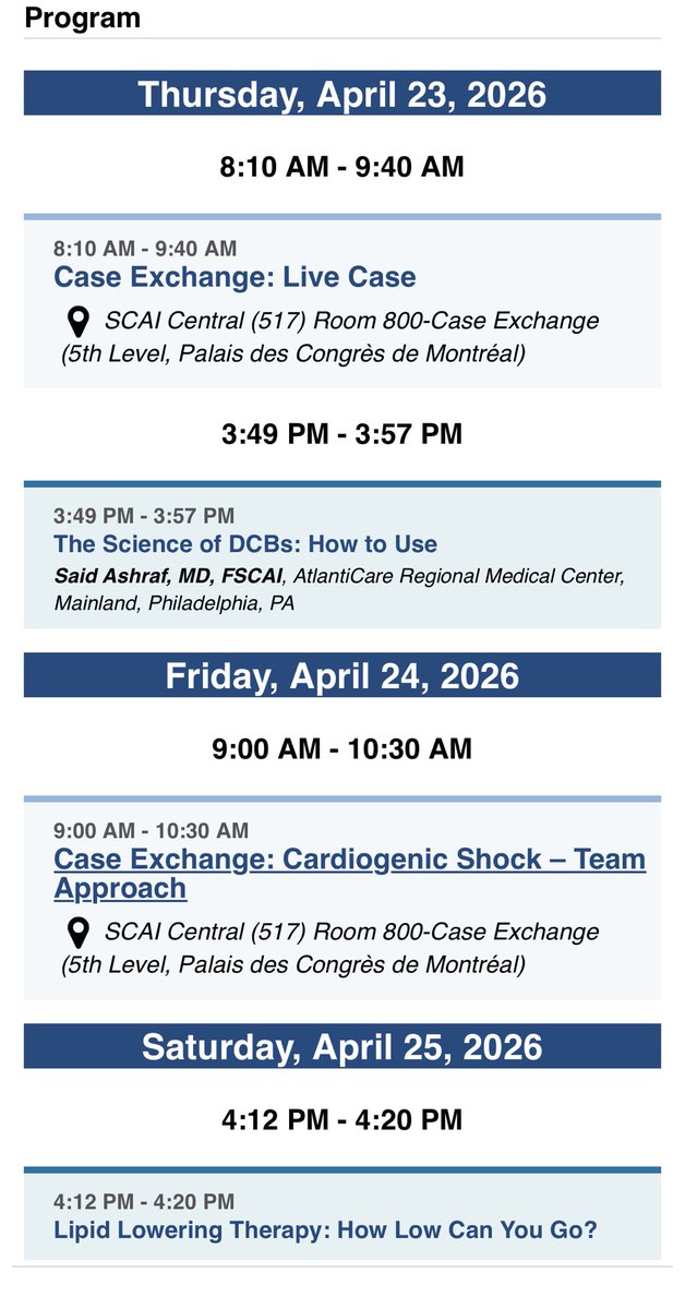 SaidAshrafMD's tweet photo. Excited to attend #SCAI2026 in Montréal this week! Looking forward to a week of cutting-edge science.
I’ll be presenting on Drug-Coated Balloons (DCB) & Lipid Lowering Therapy, paneling Cardiogenic Shock Team case exchange and a live case from Oman! — come join the conversations! 🎈💉
Registration is still open—don't miss out on the best in #InterventionalCardiology. See you there!