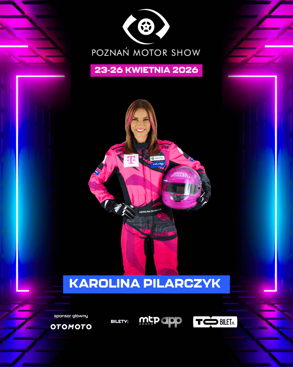 PoznanMotorShow's tweet image. @KarolaPilarczyk na Poznań Motor Show 2026 - spotkaj legendę driftu! 🔥

Mistrzyni Europy w drifcie zaprezentuje swoje auta i tegoroczne projekty 🏎

Spotkasz ją na stoisku i Scenie Głównej: piątek 12:30; sobota 11:00; niedziela 12:00
#PoznańMotorShow #Drift #KarolinaPilarczyk