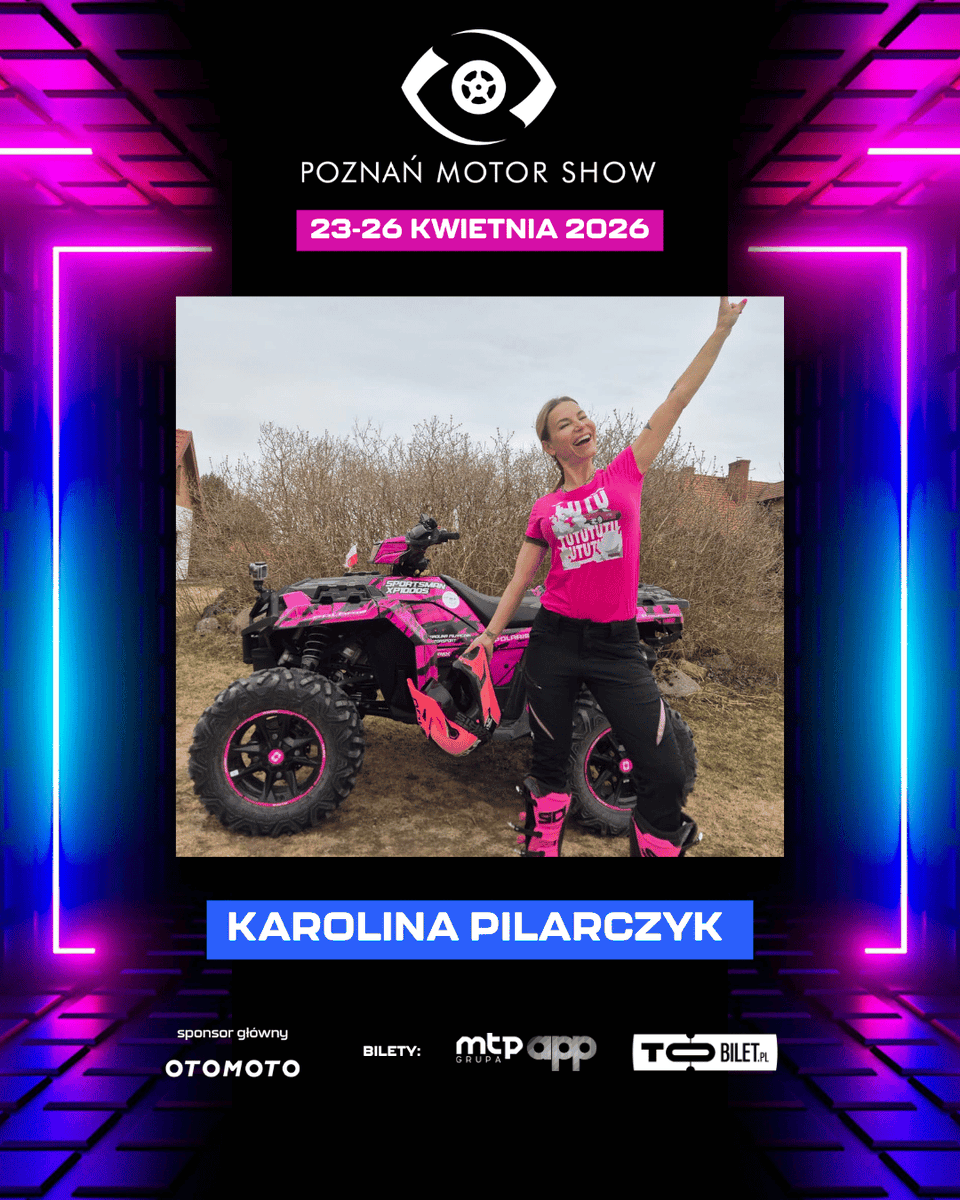 PoznanMotorShow's tweet image. @KarolaPilarczyk na Poznań Motor Show 2026 - spotkaj legendę driftu! 🔥

Mistrzyni Europy w drifcie zaprezentuje swoje auta i tegoroczne projekty 🏎

Spotkasz ją na stoisku i Scenie Głównej: piątek 12:30; sobota 11:00; niedziela 12:00
#PoznańMotorShow #Drift #KarolinaPilarczyk
