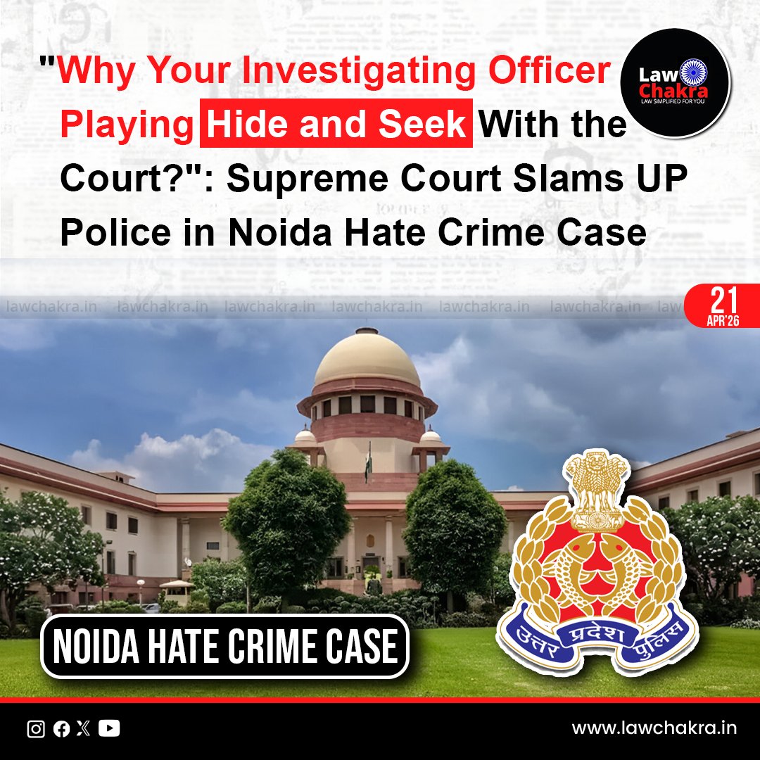 LawChakra's tweet image. Supreme Court of India questioned Uttar Pradesh police over inadequate affidavit in Noida hate crime case. Bench of Vikram Nath and Sandeep Mehta flagged omission of Section 153B IPC.
Read More At: lawchakra.in/supreme-court/…
#investigation #crime #noidapolice #supremecourtofindia