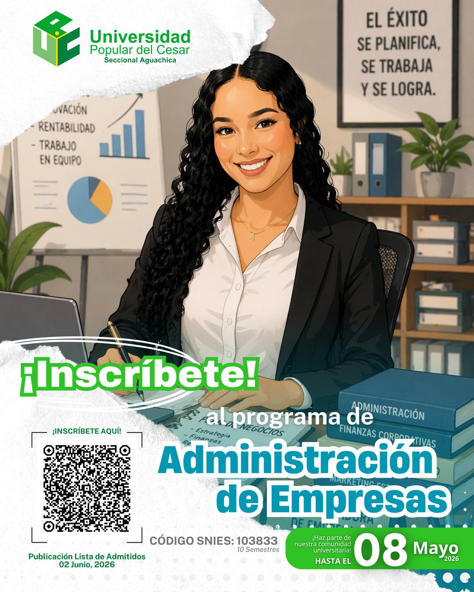 🎓✨ ¡Tu futuro empieza hoy en la UPC Aguachica!

Inscribete aqui: vortal.unicesar.edu.co/unicesar/acade…