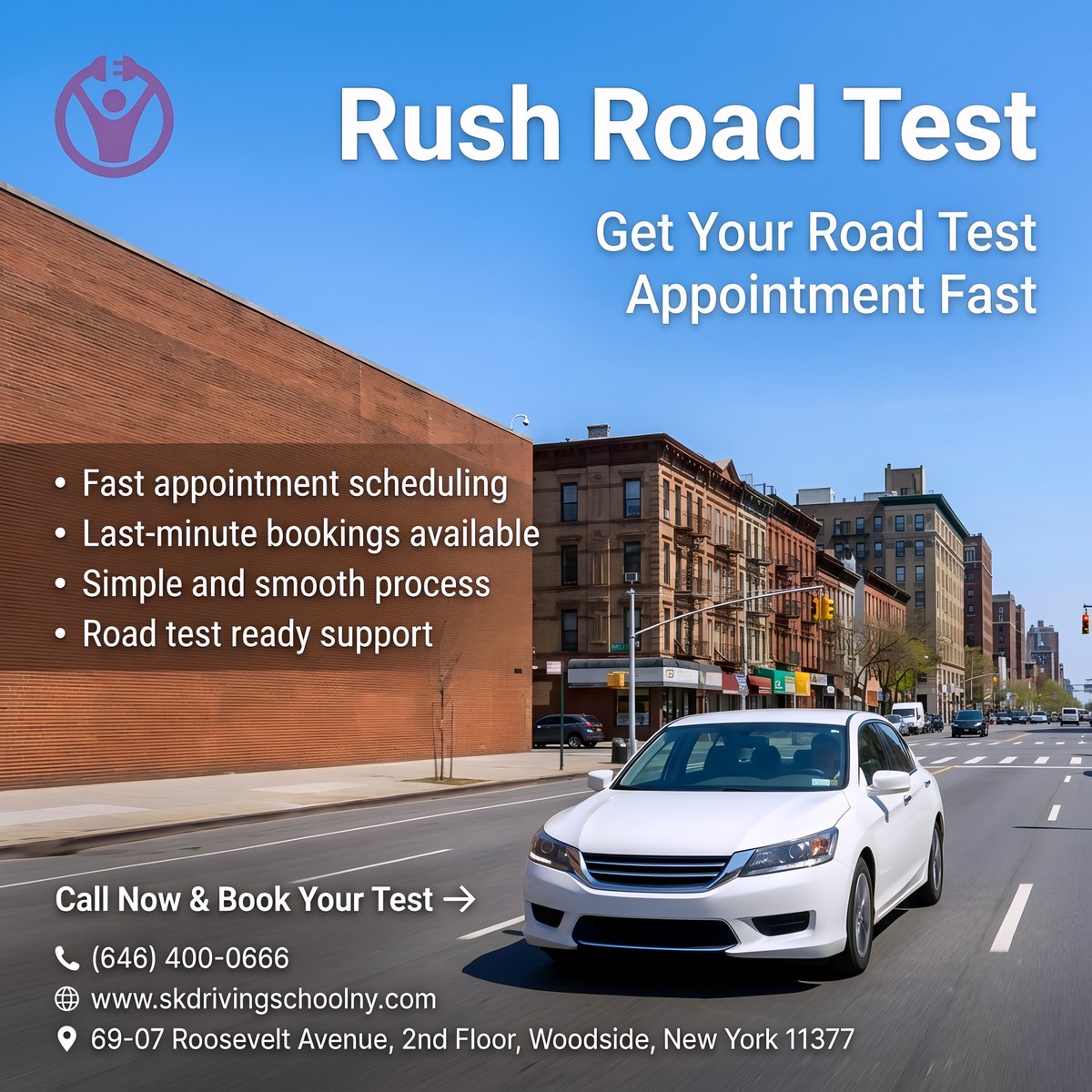 SkDrivingSchoo's tweet image. Need your road test FAST?

Book a Rush Road Test with SK Driving School today!

📞 (646) 400-0666
🌐 skdrivingschoolny.com
📧 skdrivingschoolny@gmail.com
📍 Woodside, NY

👉 Book now!

#GetLicensed #NYRoadTest #BookNow #DrivingSuccess