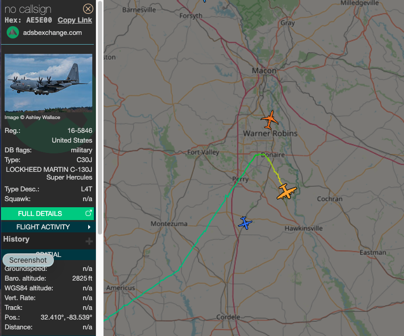 kennethdockery's tweet image. no call sign C-130J model doing a u-turn @ Warner Bubba and heading SB... #AvGeek