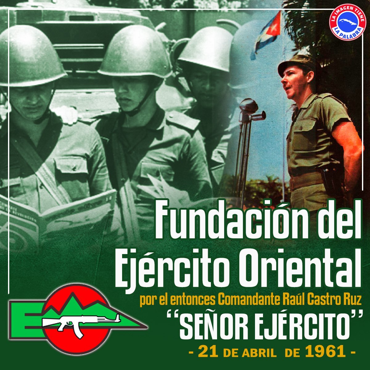 🇨🇺🇨🇺🇨🇺🇨🇺🇨🇺🇨🇺
Desde el #Camagüey, muchas felicidades a todos los miembros del Ejército Oriental en el aniversario 65 de su fundación, a sus estructuras de Mando, oficiales, soldados y civiles. 
#CubaVencerá,
#PorCamagüeyTodo.
🔵🔴⚪