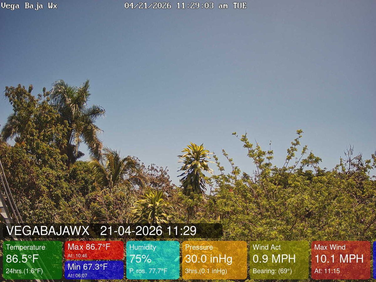 VegaBajaWx's tweet image. April 21, 2026 at 11:30AM Vega Baja #PuertoRico #weather #prwx #Wx