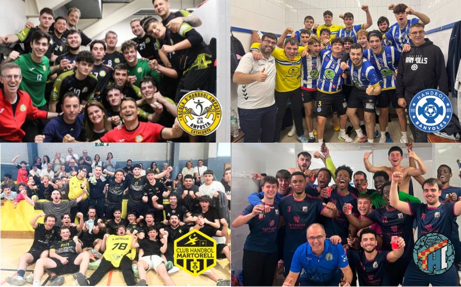 CatHandbol's tweet photo. RESUM #3aCatH: Ja tenim quatre equips que pugen a #2aCatH, que són @HandbolAmposta, @handbolbanyoles B, @chmartorell B i Tarragona @thandbolc, i que ara lluitaran pel títol.
➡️ https://t.co/GnrSfOYoeK https://t.co/SR6M6frZpd