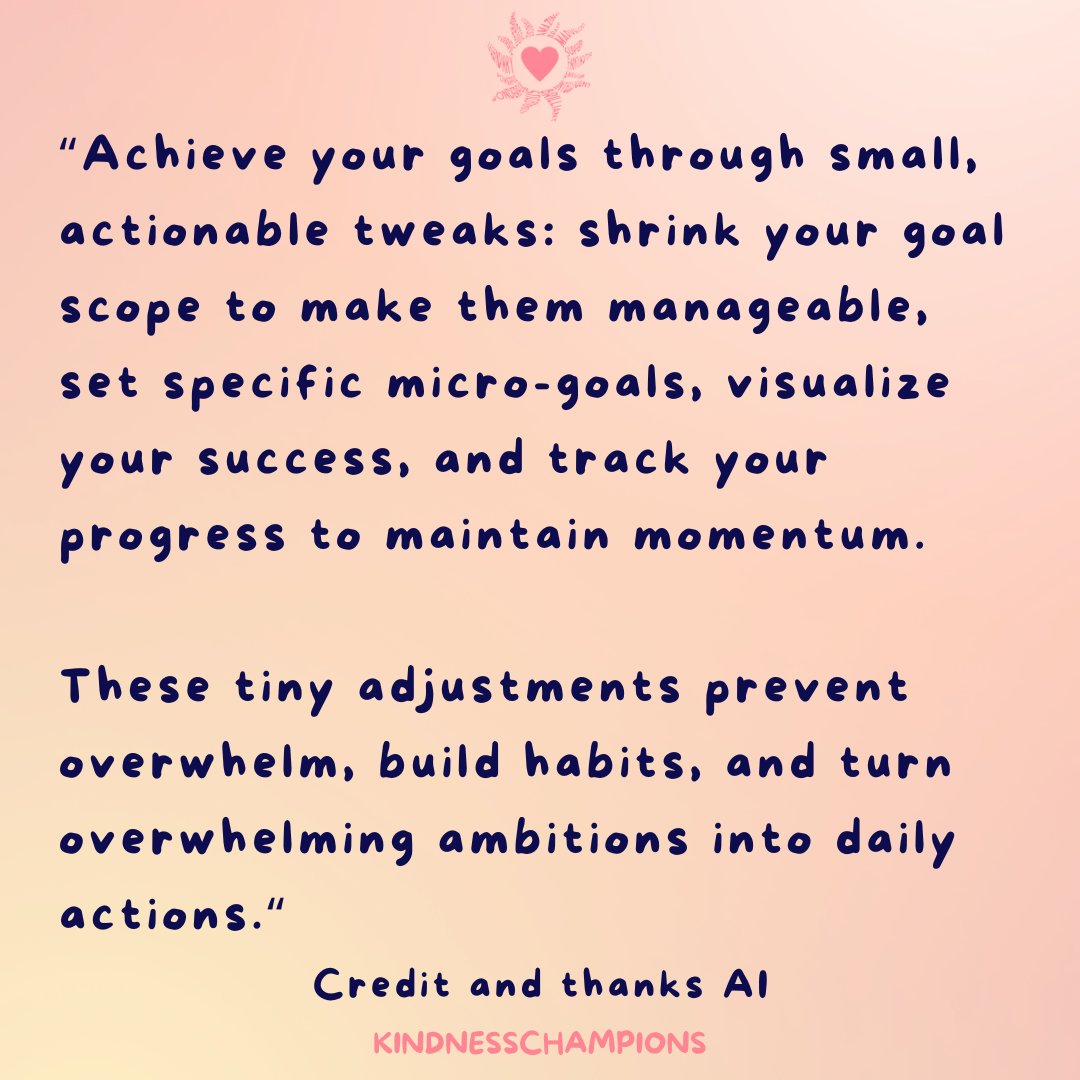 KindnessChamps's tweet image. "A river cuts through rock, not because of its power, but because of its persistence." James N. Watkins

Hey motivated people🥰

Sometimes a tweak in how we work towards our goals helps us to achieve our goals🥳

Thanks AI😊
#youmatter #goals #youcandoit #loveyou❤️