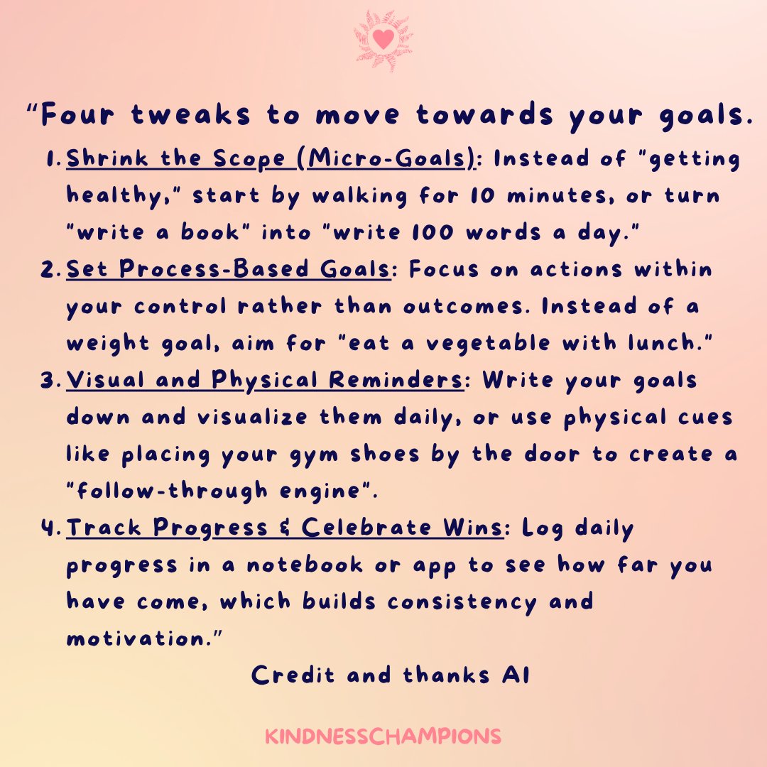 KindnessChamps's tweet image. "A river cuts through rock, not because of its power, but because of its persistence." James N. Watkins

Hey motivated people🥰

Sometimes a tweak in how we work towards our goals helps us to achieve our goals🥳

Thanks AI😊
#youmatter #goals #youcandoit #loveyou❤️
