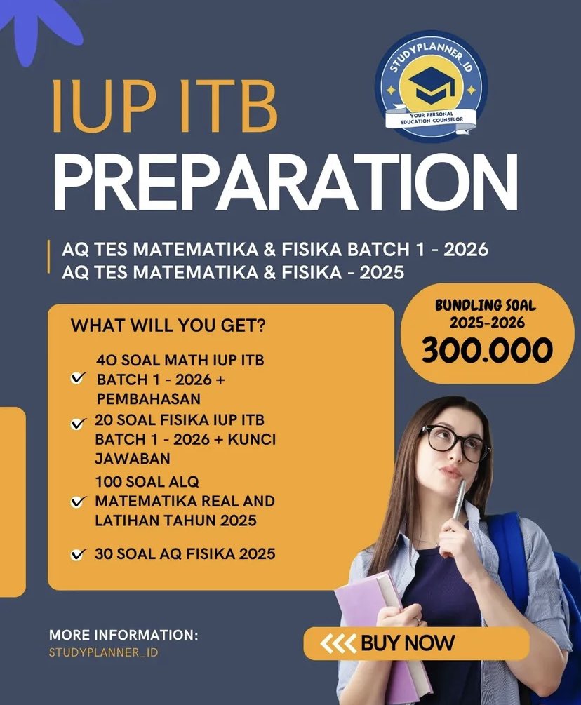 MENTORING PTN-JUAL SOAL IUP UGM/IUP ITB/SIMAK KKI tweet media