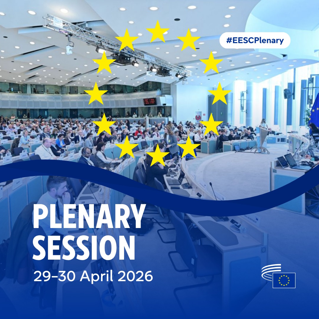 EU_EESC's tweet photo. Just 3 days left until our next #EESCPlenary! 🇪🇺

During this session, our members &amp; guests will address key issues such as:
🌍 the new geopolitical order &amp; #EUCompetitiveness;
🚀 EU startups and innovation;
🎭 culture for Europe;
💶 the #SingleMarket;
&amp; more!

Don’t miss it!👇