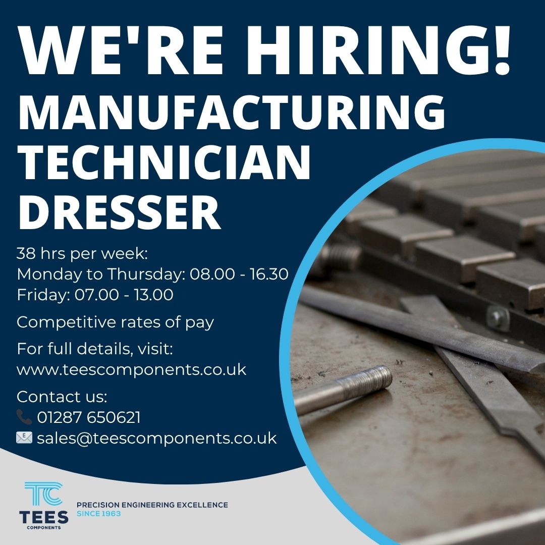 TeesComponents's tweet image. WE ARE HIRING🔧 Dresser / Manufacturing Technician 🔧

Tees Components offers good working conditions, opportunities to learn new skills, and a supportive working environment.

#TeesComponents #EngineeringJobs #ManufacturingJobs #EngineeringCareers #WorkshopJobs #Hiring
[6/9]